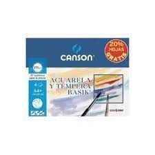 PAPEL ACUARELA A4 (BOLSA 6 H) 370GR BASIK CANSON