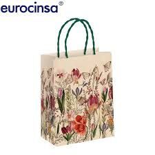 BOLSA REGALO PAPEL FLOWER GARDEN 18*8*24CM. 100% RECICLADO