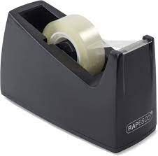 PORTARROLLOS CINTA ADHESIVA RAPESCO PÑO. NEGRO