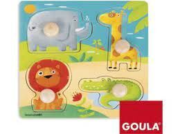 PUZZLE ANIMALES SELVA 4 PIEZAS GOULA