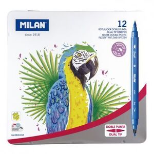 ROTULADOR DOBLE PUNTA 12C MILAN CAJA METALICA