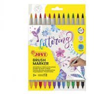 CAJA 12 ROTULADORES PUNTA PINCEL FELT PENS JOVI