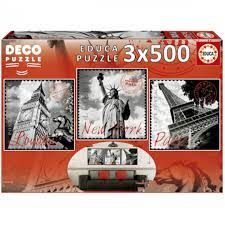 PUZZLE 3*500 GRANDES CIUDADES EDUCA