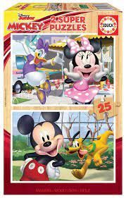 PUZZLE 2*25 MICKEY & FRIENDS MADERA EDUCA