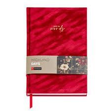 CUADERNO A5 LISO TERCIOPELO ROJO HIGHLAND DAYS