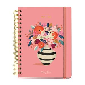 AGENDA ESCOLAR 4º D/P STRIPES PEONY ROSE 22-23 MIQUELRIUS