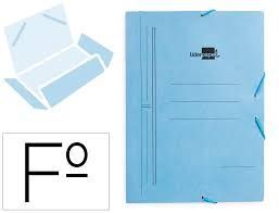 CARPETA Fº SOLAPA CARTON LIDERPAPEL AZUL