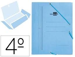 CARPETA 4º SOLAPA CARTON AZUL LIDERPAPEL