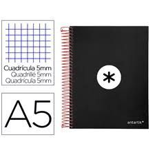 CUADERNO LIDERPAPEL A5 ANTARTIK NEGRA