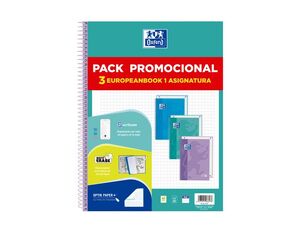 PACK 3 U. BLOC OXFORD EBOOK 1 TOUCH PASTEL TAPA EXTRADURA DIN A4+ 80H  5*5 MM