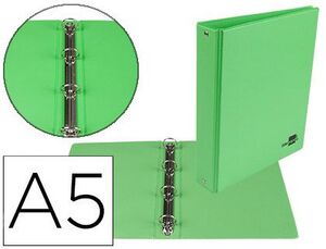 CARPETA A5 4A 25MM. LIDERPAPEL FORRADA PVC VERDE