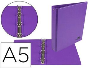 CARPETA A5 4A 25MM. LIDERPAPEL FORRADA PVC VIOLETA